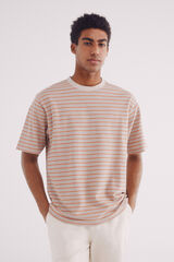 springfield Camiseta riscas estruturada vermelho