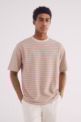springfield Camiseta riscas estruturada vermelho