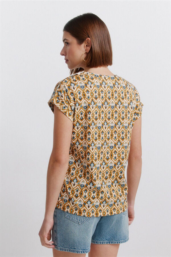Springfield T-shirt estampada com bot&otilde;es estampado