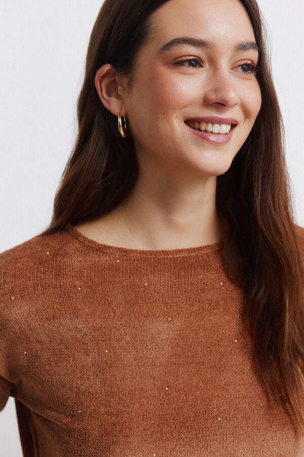 Springfield T-shirt cravejada de chenille cru