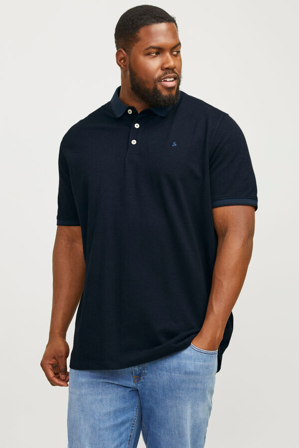 Jack & Jones PLUS Polo b&aacute;sico manga curta azul