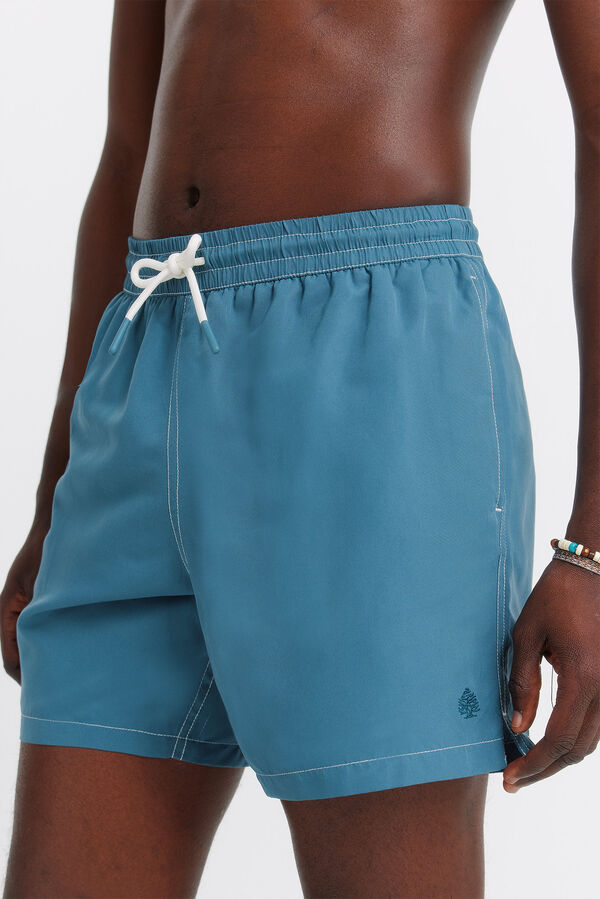 Springfield Fato de banho liso com contrastes azul