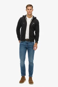 Superdry Sweatshirt b&aacute;sica com fecho-&eacute;clair e capuz com logo