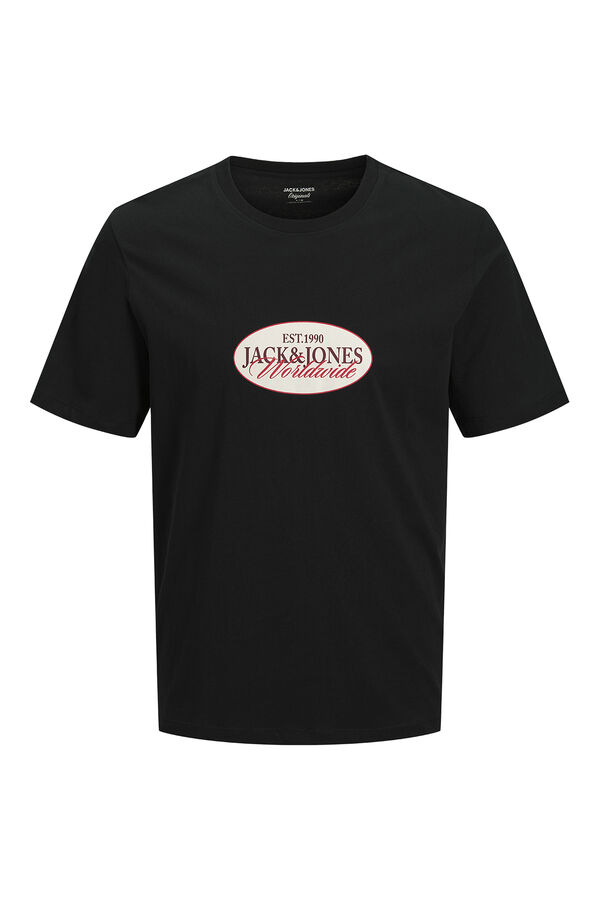 Jack & Jones PLUS T-shirt b&aacute;sica manga curta preto