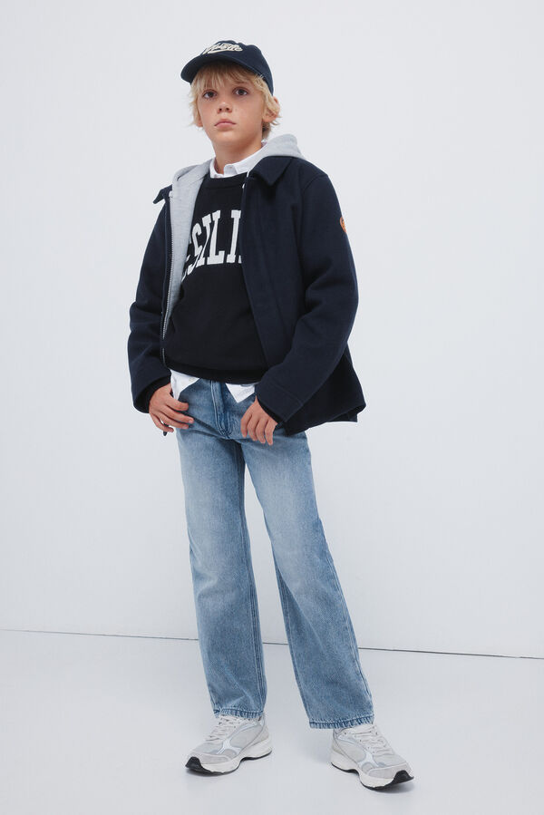 Springfield Kids Parka de tecido infantil azul