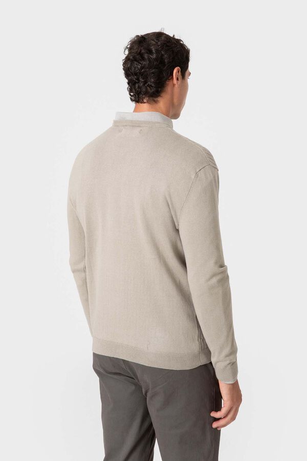 Celopman Camisola de malha com gola caixa bege