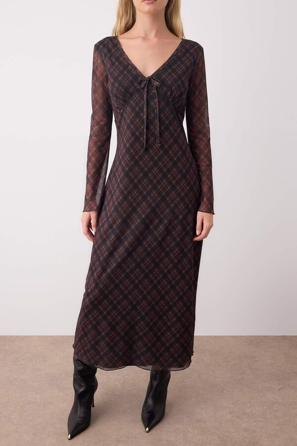 Trendyol Vestido midi gola em bico branco