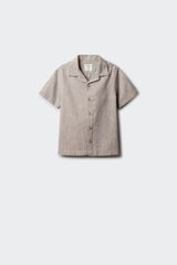 Springfield Kids Camisa manga curta para menino em efeito linho camel