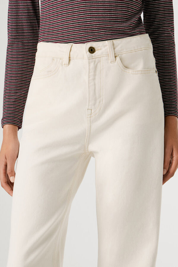 Pepe Jeans Pantal&oacute;n vaquero acampanado tiro alto marfil