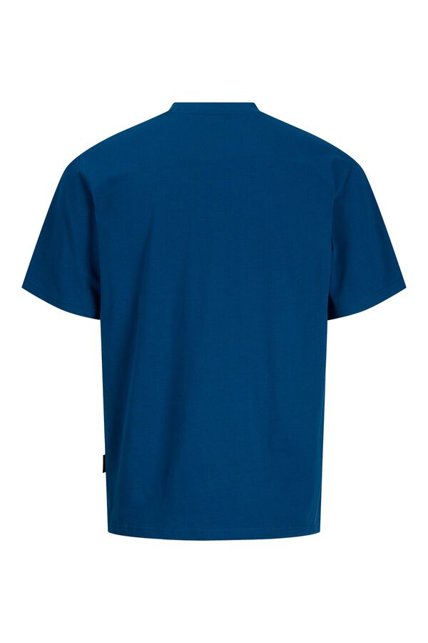 Jack & Jones T-shirt regular fit em algod&atilde;o azul