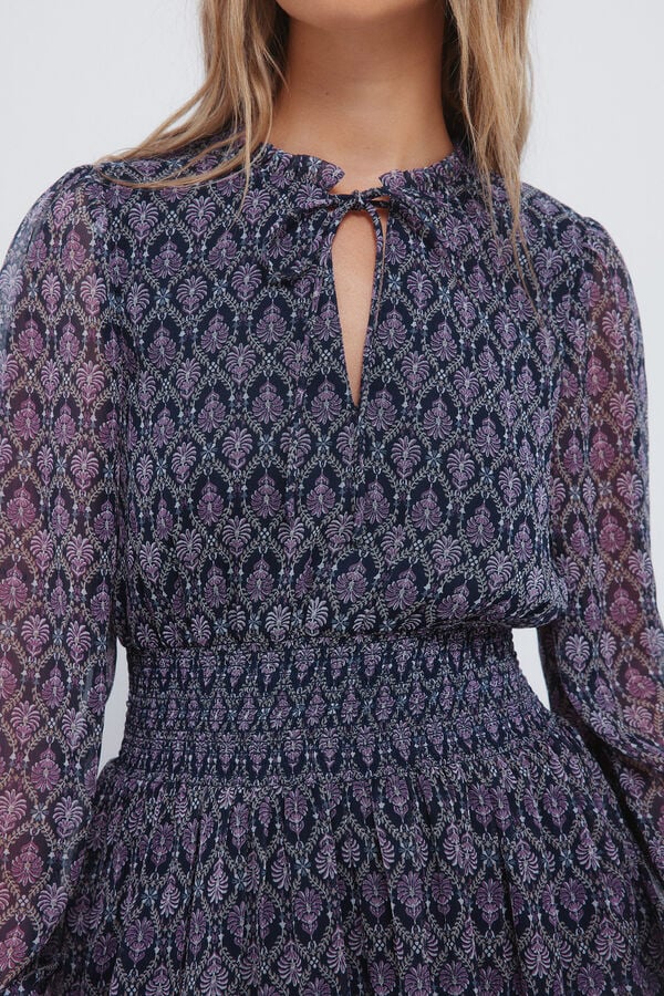 Springfield Vestido curto com estampado geométrica rosa