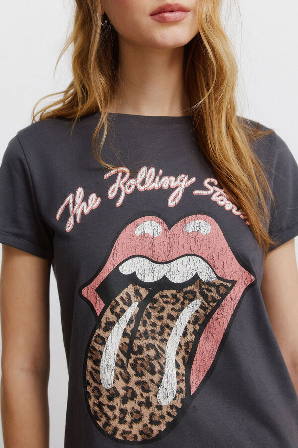 Springfield T-shirt de manga curta "Rollings stones" cinzento