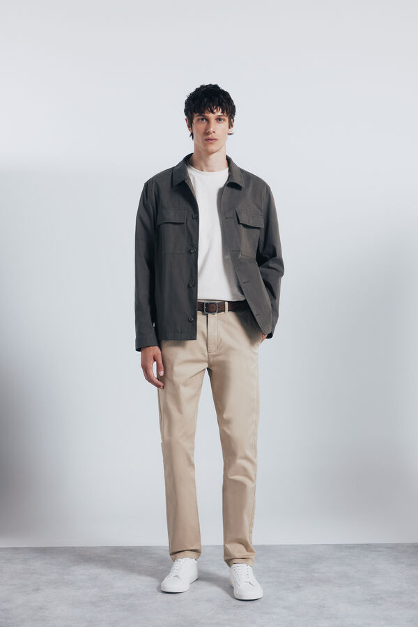 Springfield Pantalón chino slim fit beige