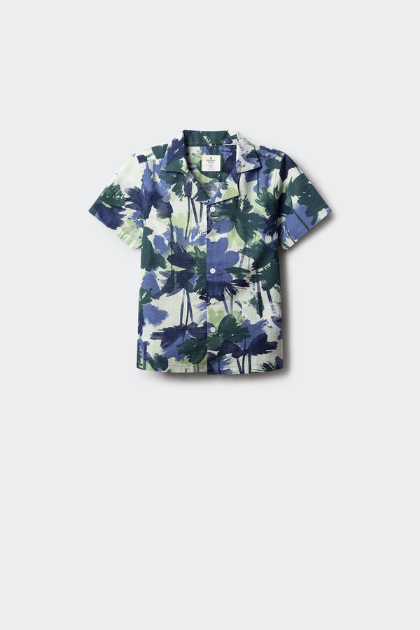 Springfield Kids Camisa flores menino azul