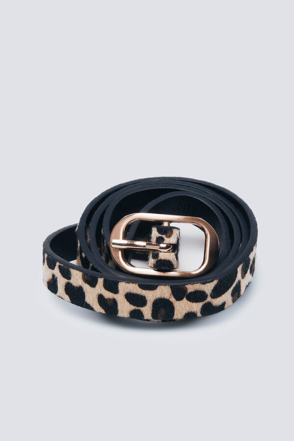 Springfield Cinto com estampado animal e fivela oval cru