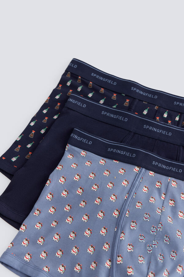 Springfield Pack 3 boxers Japon azul