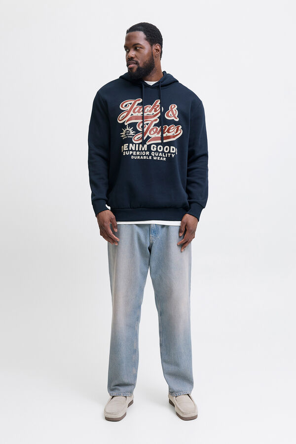 Jack & Jones PLUS Essential hooded sweatshirt blue