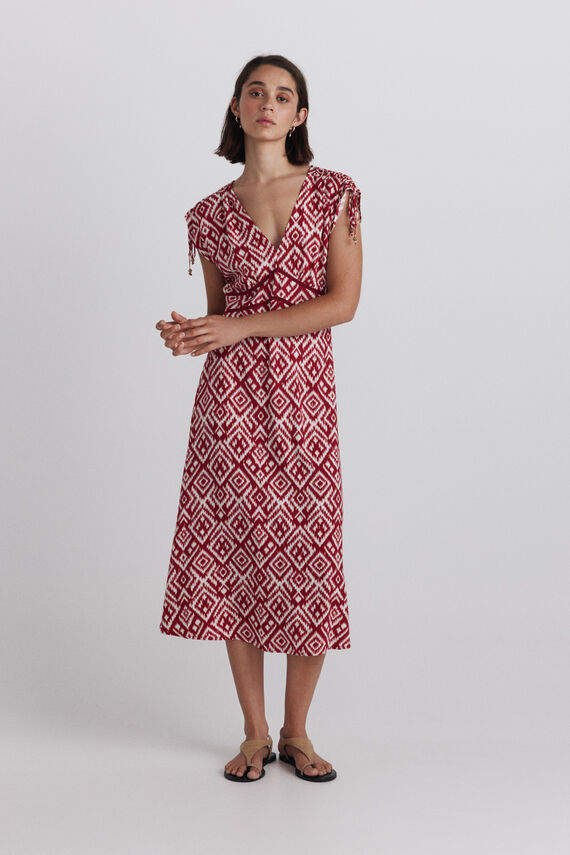 Vestido midi tiras hombro