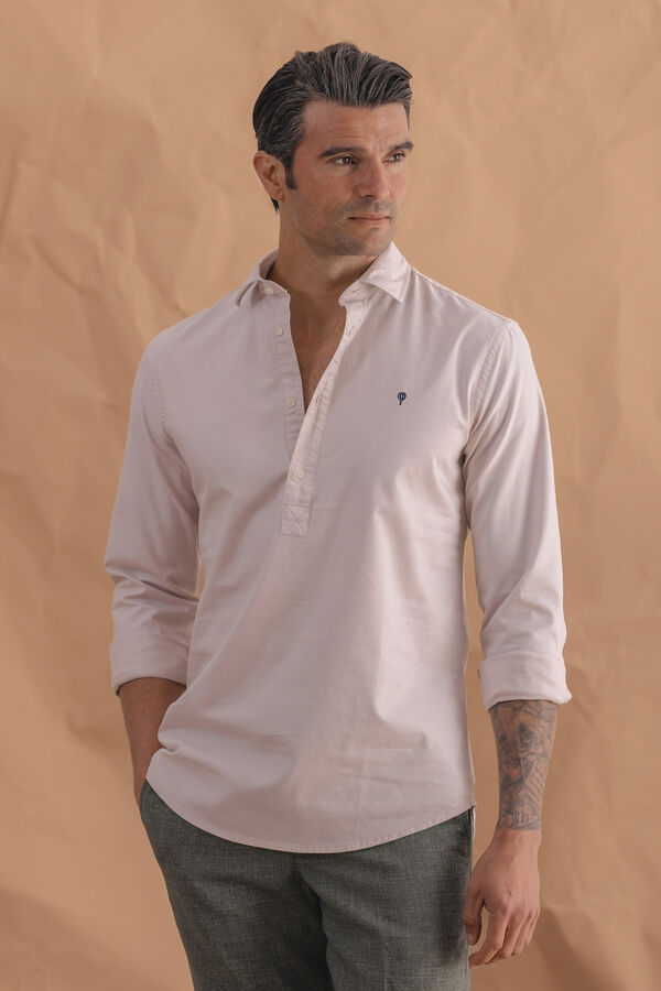 Celopman Camisa Polera Oxford beige