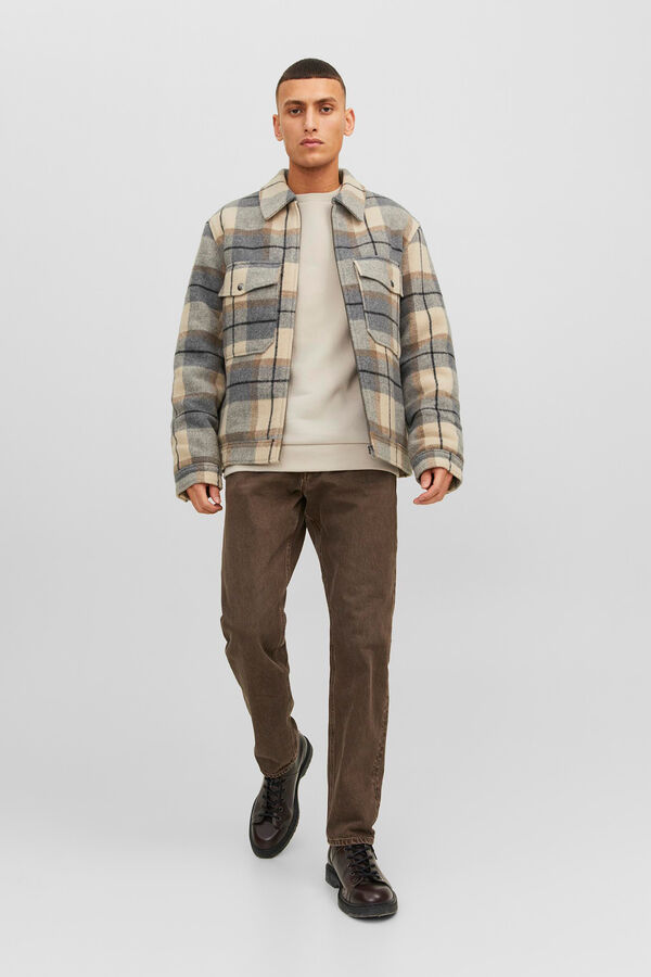 Jack & Jones Sweatshirt liso de regular fit cinzento