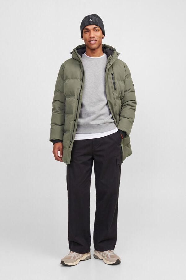 Jack & Jones Blus&atilde;o comprido com capuz cru