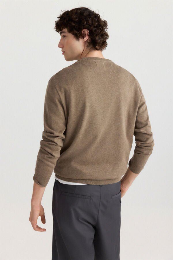 Springfield Camisola b&aacute;sica gola redonda cru