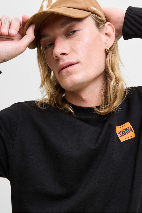 Jack &amp; Jones Sweatshirt com logo contrastante preto