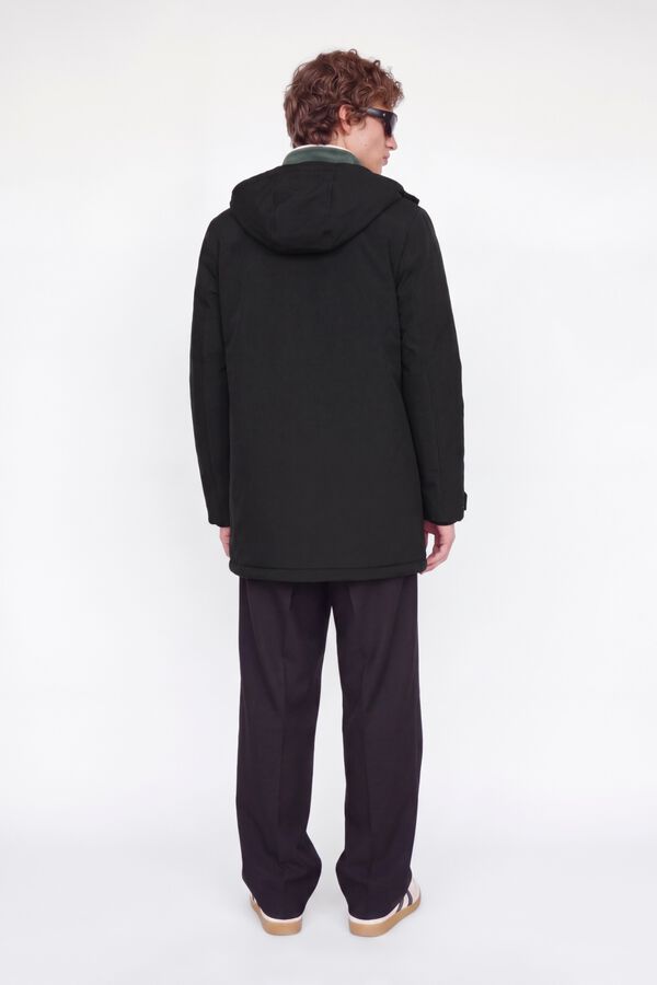 Jack & Jones Parka comprida 100% poli&eacute;ster preto