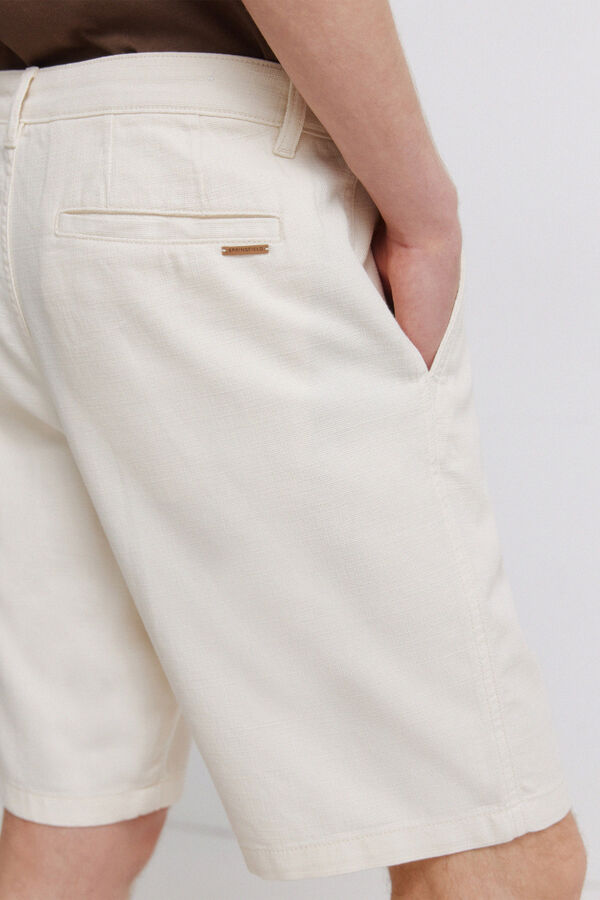Springfield Bermudas em algod&atilde;o comfort fit branco