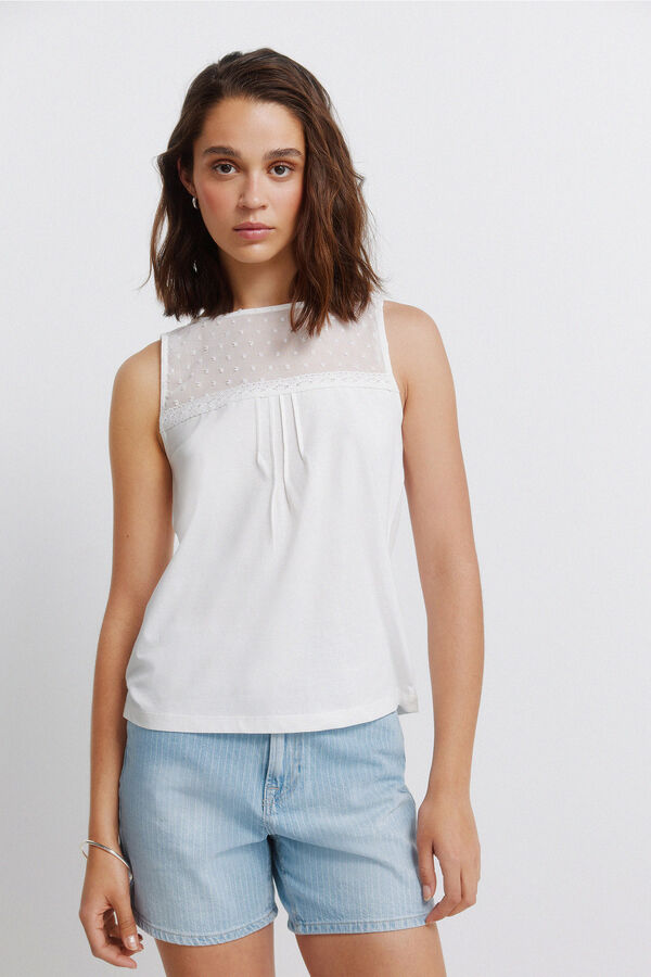 Springfield T-shirt al&ccedil;as plumeti branco