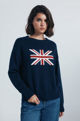 Springfield Camisa com intarsia de bandeira azul