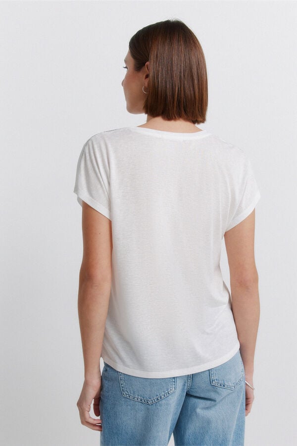 Springfield T-shirt manga morcego branco