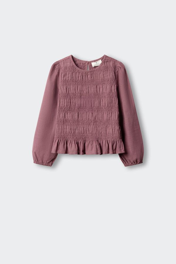Springfield Kids Blusa em tecido favo de mel para menina rosa