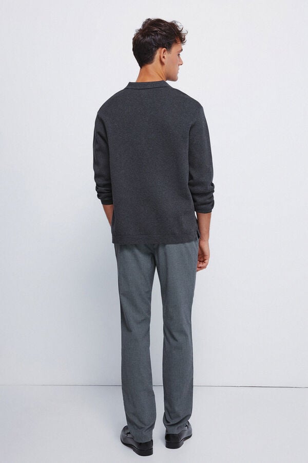 Springfield Cal&ccedil;a estruturadas e slim fit cinzento