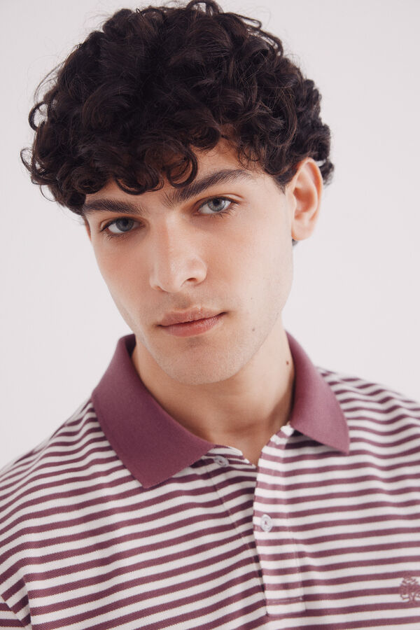 Springfield Polo piqué básico riscas regular fit vermelho