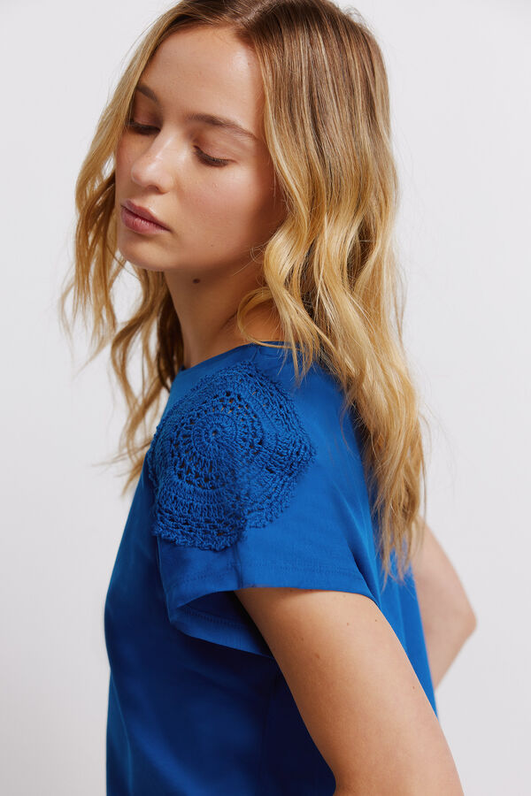 Springfield T-shirt crochet ombros azul