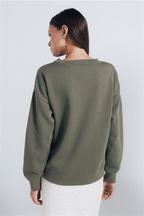 Springfield Sweatshirt com estampa urbana Caqui escuro