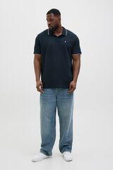 Jack & Jones PLUS Polo regular em malha piqu&eacute; azul