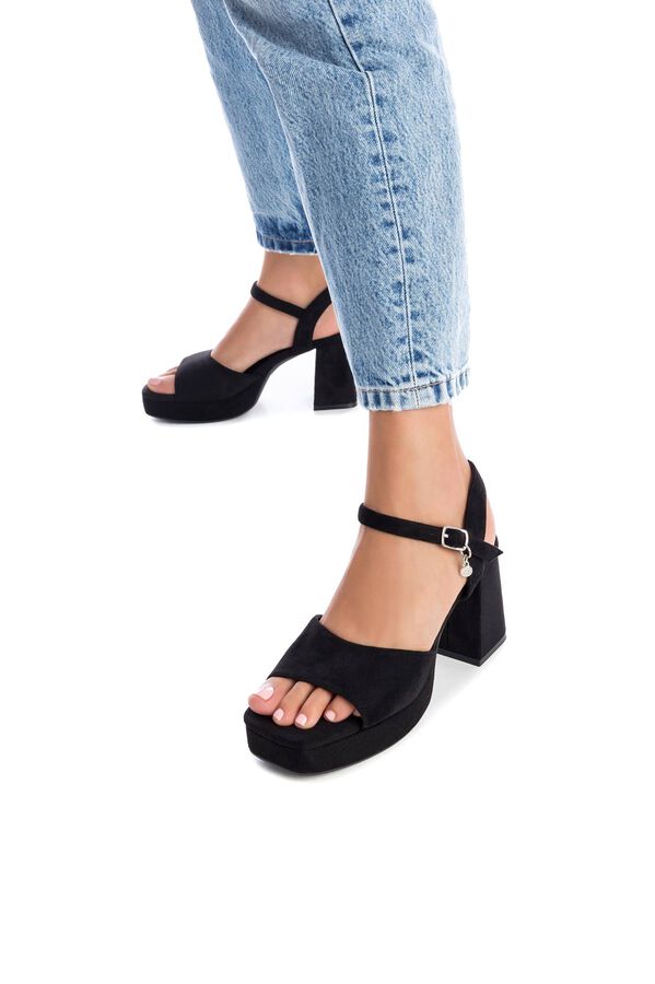 XTI Women's suede sandal  black