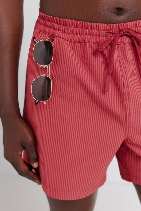 Springfield Fato de banho seersucker &agrave;s riscas vermelho