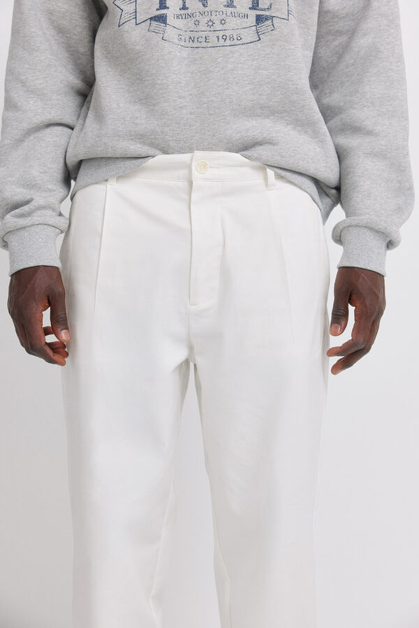 Springfield Pantal&oacute;n recto relaxed fit marfil