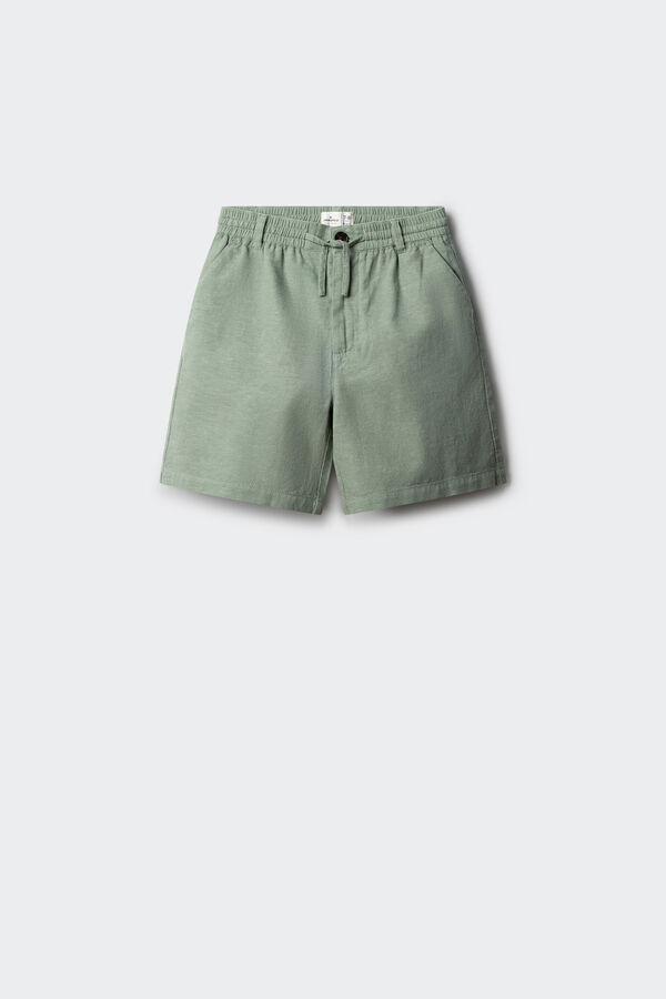 Springfield Kids Bermudas chino em linho para menino verde