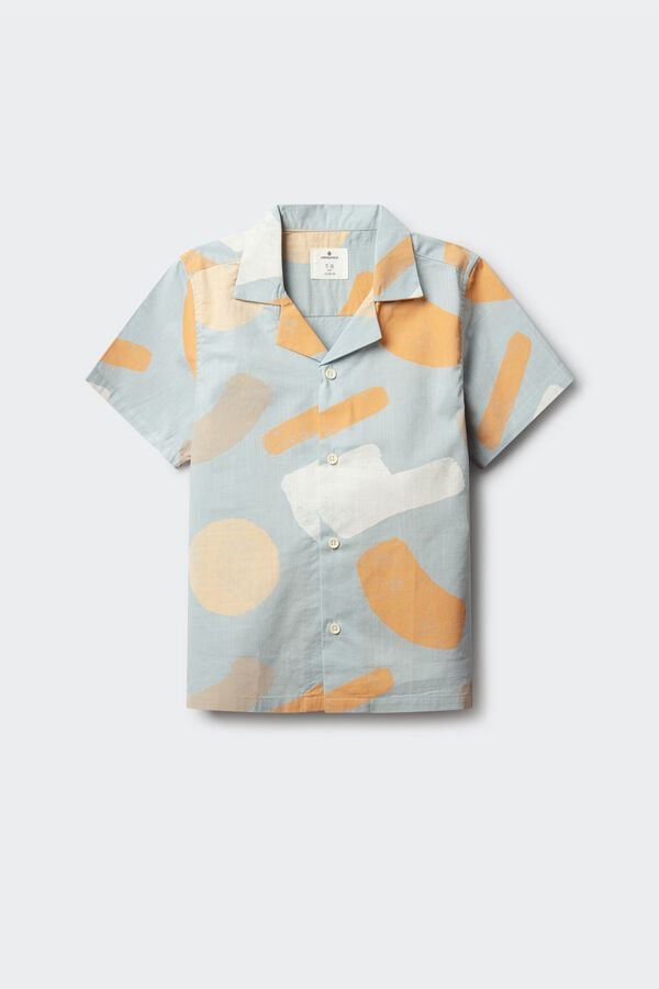Springfield Kids Kid's short sleeve brushstroke shirt blue