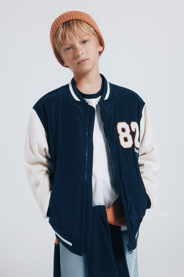 Springfield Kids Jaqueta de beisebol universitária masculina azul