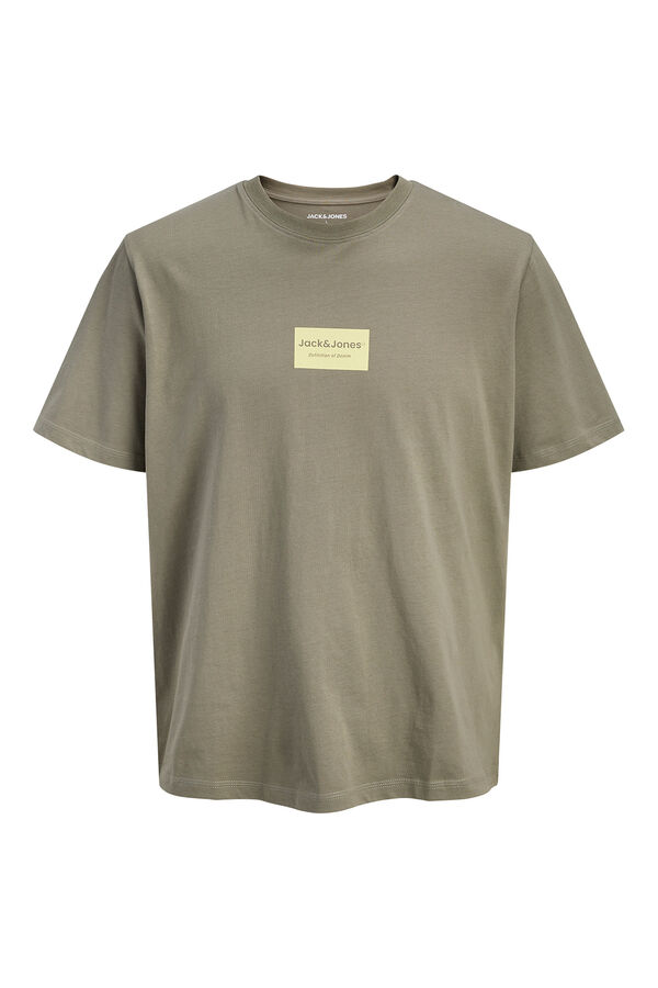 Jack & Jones T-shirt manga curta em algod&atilde;o cinzento