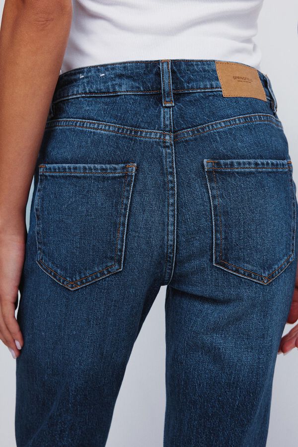 Springfield Calça jeans reta azul