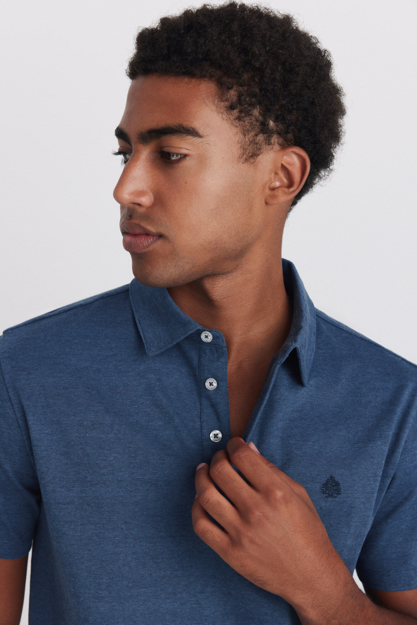 Springfield Polo em malha microrriscas slim fit