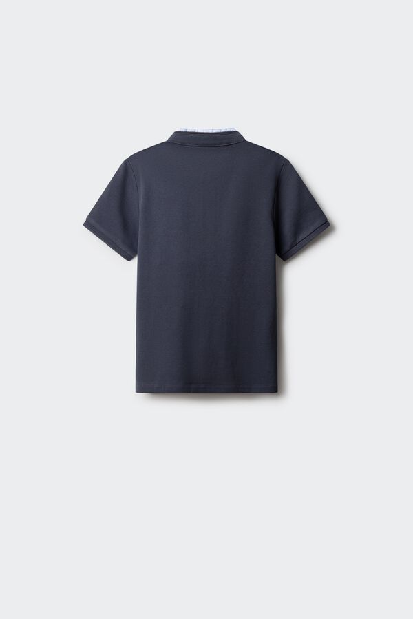 Springfield Kids Polo gola mao em chambray menino azul