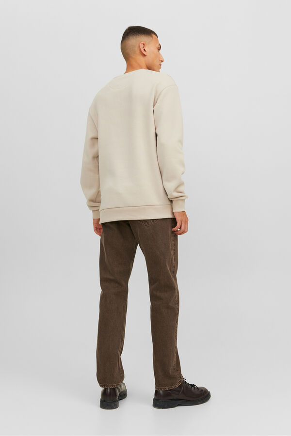 Jack & Jones Sweatshirt básico com gola redonda cinzento