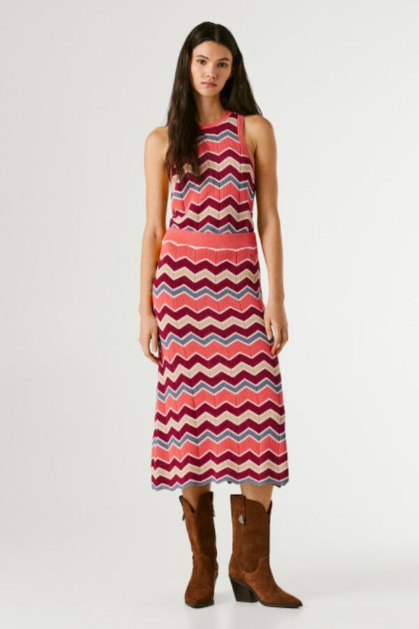 Pepe Jeans Saia comprida de malha vermelho